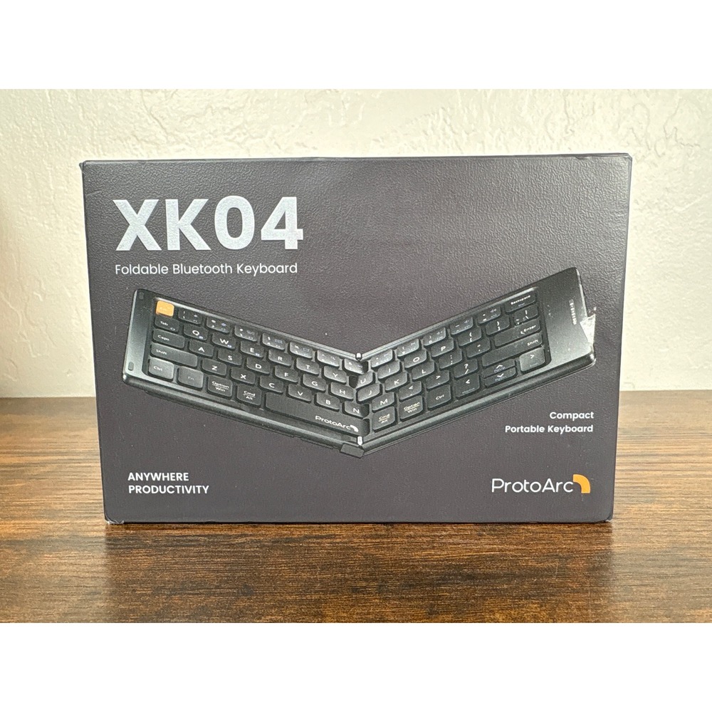 ProtoArc XK04 Foldable Bluetooth Keyboard Portable Multi-Device Rechargeable Blk